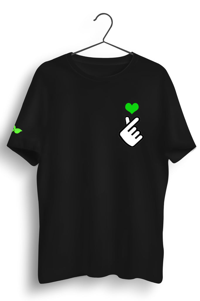 Heart Nature Regular Black Tshirt
