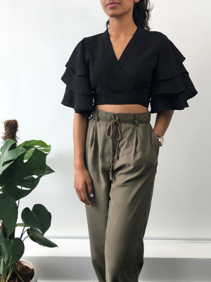 Dramatic Ruffled Sleeve Top