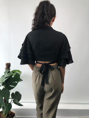 Dramatic Ruffled Sleeve Top