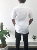 Popline Shirt With Vesica Pisicis Printed Patch Pocket