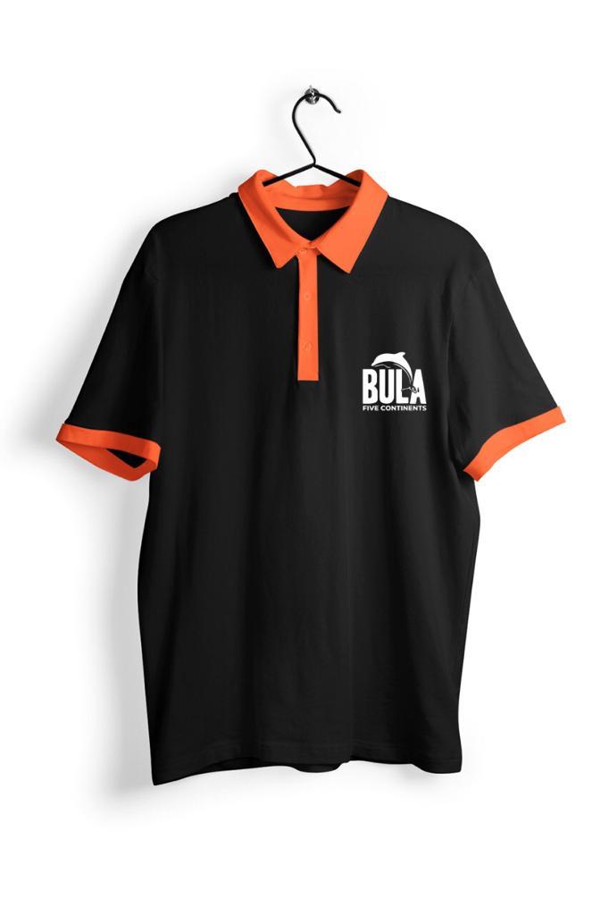 Five Continents Black and Orange Polo