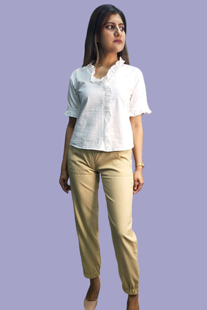 Beige Twill Pants