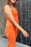 Rib Orange Jumpsuit