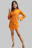 Orange Corset Shirt Dress