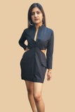 Cutout Black Blazer Dress