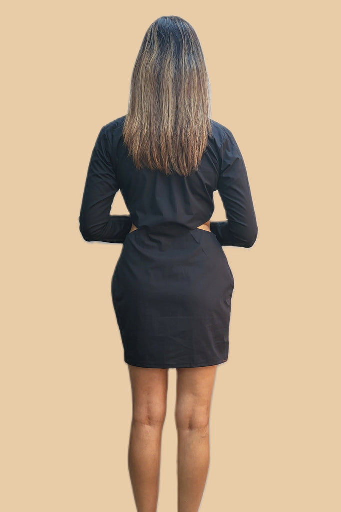 Cutout Black Blazer Dress