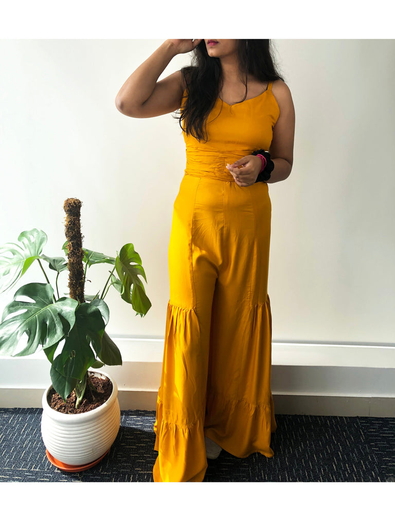 Yellow Ruffled Jumpsuit