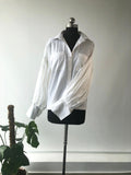 White Oversized Balloon Sleeves Shirt