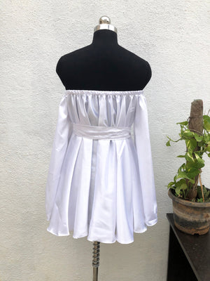 Off Shoulder Oversized Mini Dress With Belt