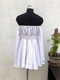 Off Shoulder Oversized Mini Dress With Belt