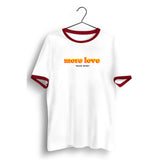 More Love White and Red Ringer Tee