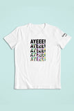 Ayeee Glitch Text Print White Tshirt