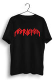 Adholokam Text Printed Black Tshirt