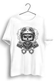 Weed Smoking Biker White Tshirt