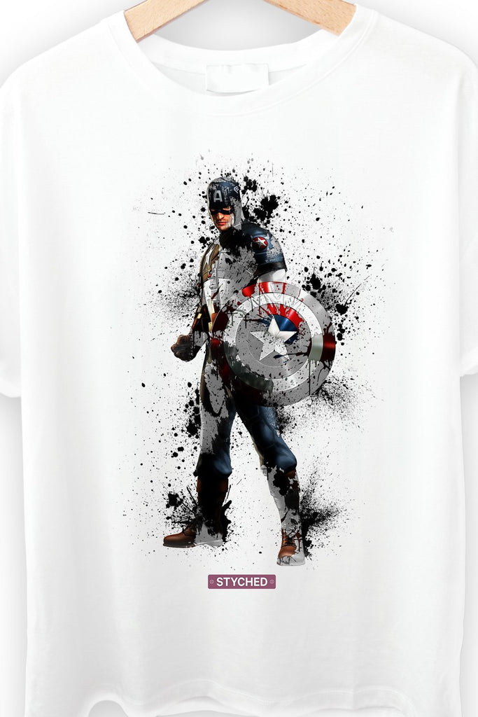 Marvel's Captain America - Fantasy Splatter Graphic TShirt