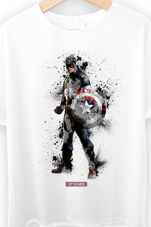 Marvel's Captain America - Fantasy Splatter Graphic TShirt