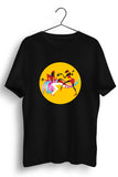 Foot Shake Graphic Printed Black Tshirt