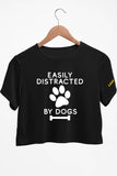 Easily Distracted Black Crop Top