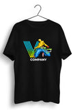 V Company Hip Hop Jump Graphic Printed Black Tshirt