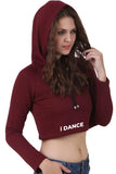 I Dance Maroon Cropped Hoodie