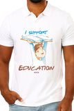 Save Govt. Schools Movement Tee - Styched In India Graphic Polo T-Shirt White