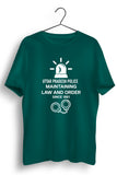 Law and Order U.P Police Green Tshirt