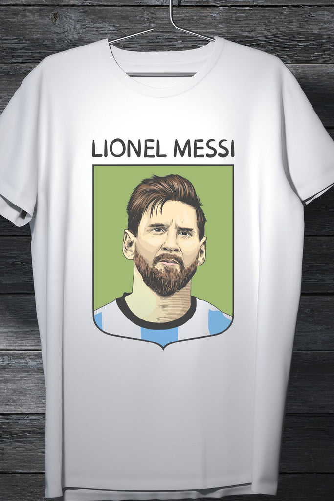 Lionel Messi - Art Fan T-Shirt White Cotton