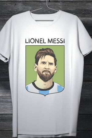 Lionel Messi - Art Fan T-Shirt White Cotton