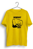Monday My Day Graphic Printed Yellow Tshirt