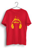 Music Graphic Printed Red Tshirt