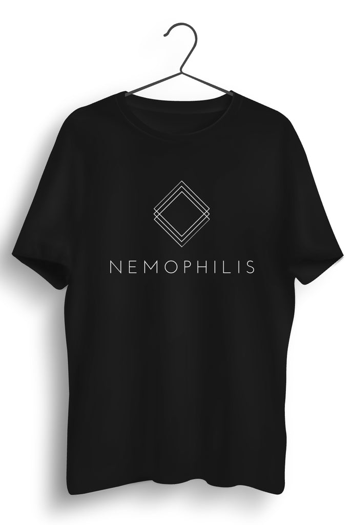 Nemophilis Black Tee with White Print