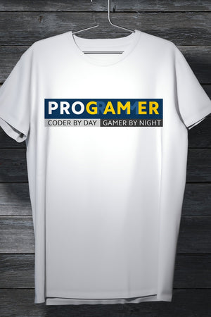 Coder By The Day, Gamer At Night - True Programmer Swag White Tee