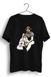 Sadu Guitar Graphic Printed Black Tshirt