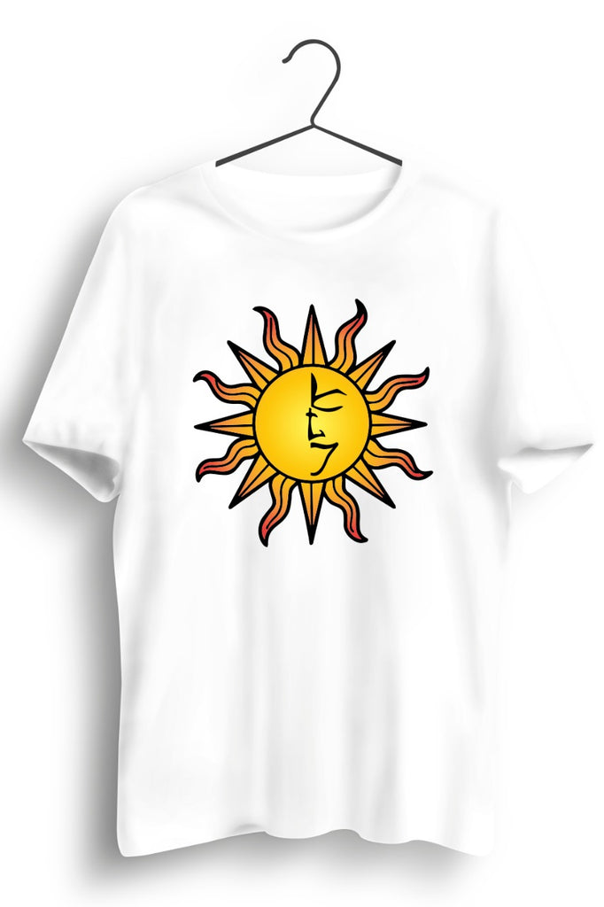 The Tattva Trip Sun Print White Tshirt