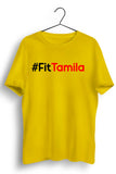Fit Tamila English Text Yellow Tshirt