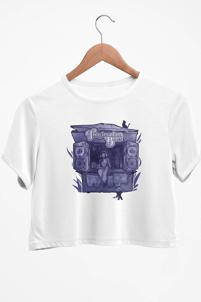 TSB purple logo White Crop Top