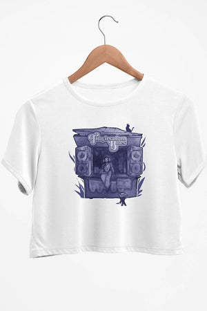 TSB purple logo White Crop Top