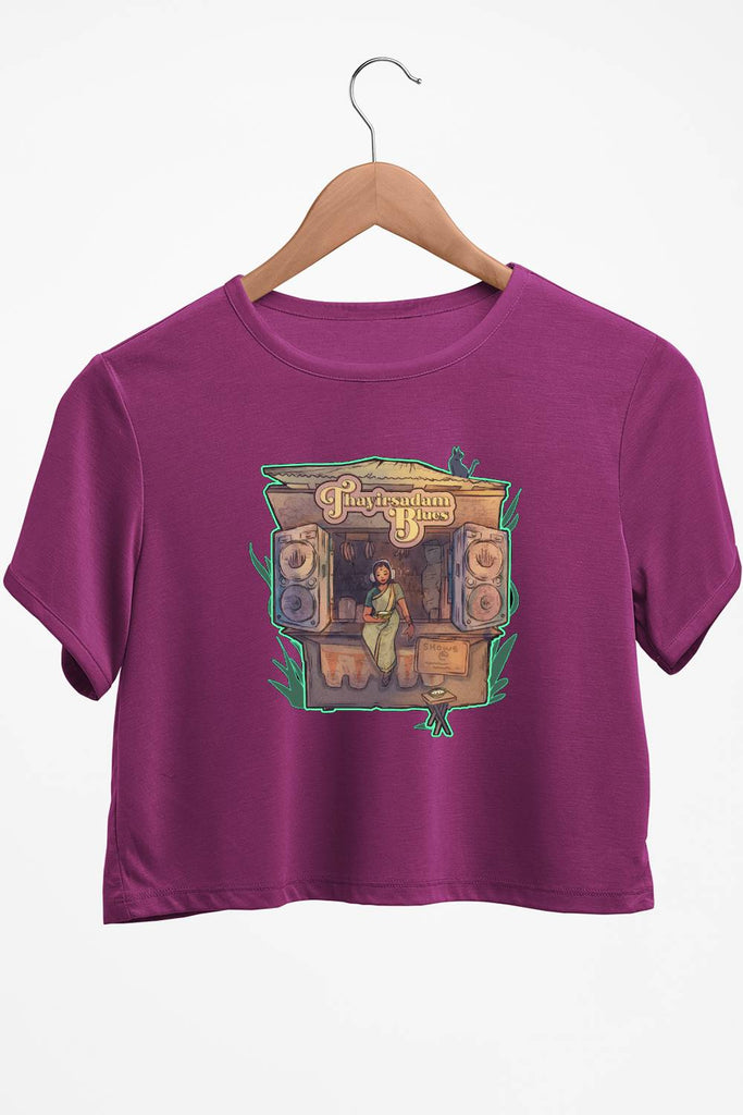 TSB Logo Printed Purple Crop Top
