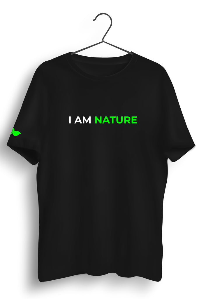 I Am Nature Regular Black Tshirt