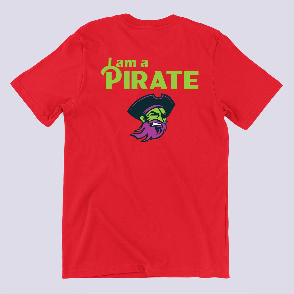 I Am A Pirate Graphic Printed Red T-shirt