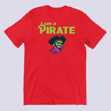 Play Like A Pirate Graphic Printed Red T-shirt