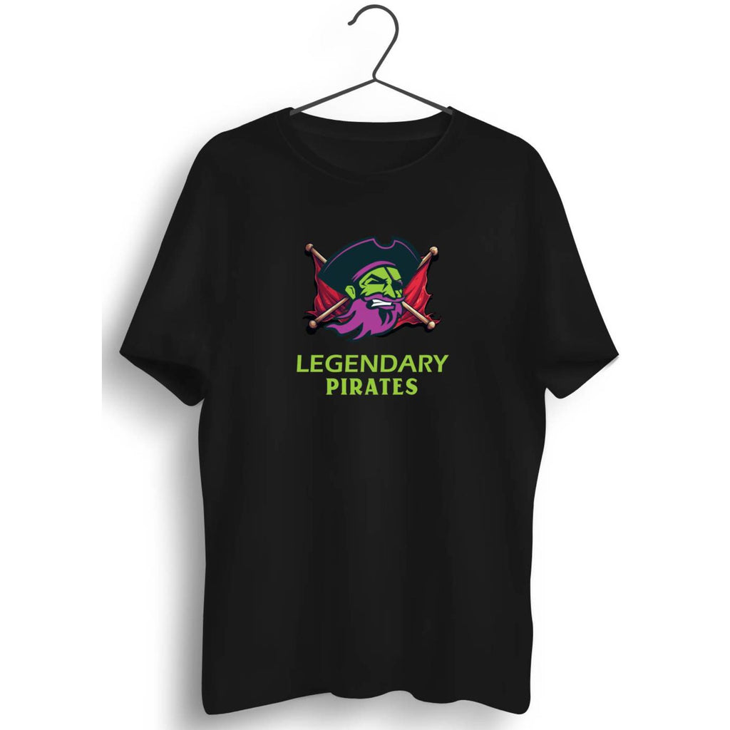 Legendary Pirates Graphic Printed Black T-shirt