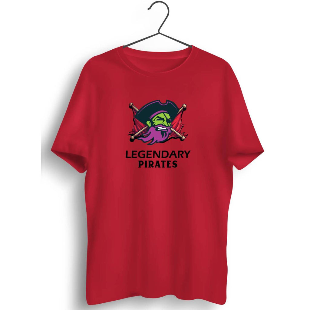 Legendary Pirates Graphic Printed Red T-shirt