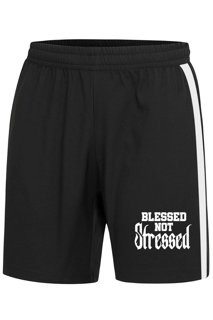 Blessed not Stressed Black Shorts