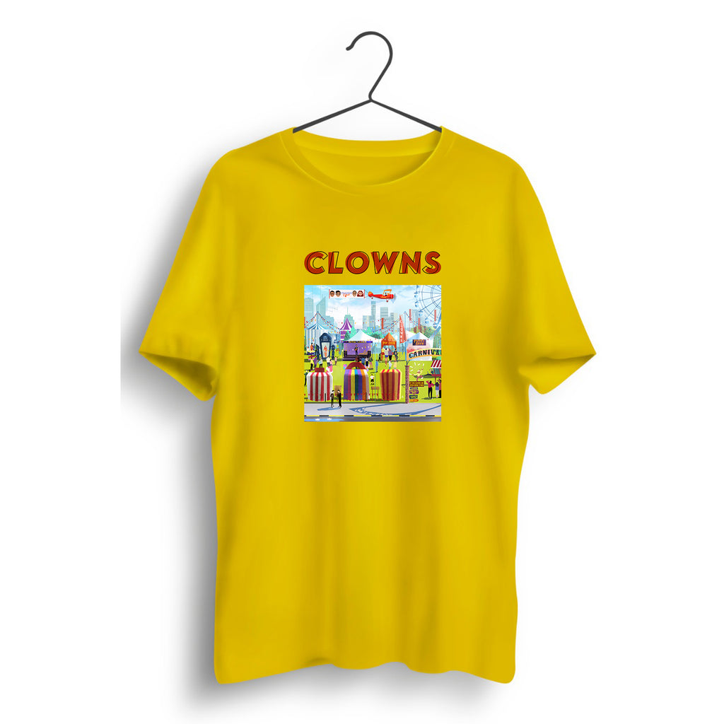 Clowns Graphic Printed Yellow Tee