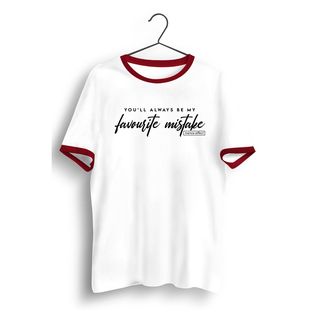 Favourite Mistake White and Red Ringer Tee