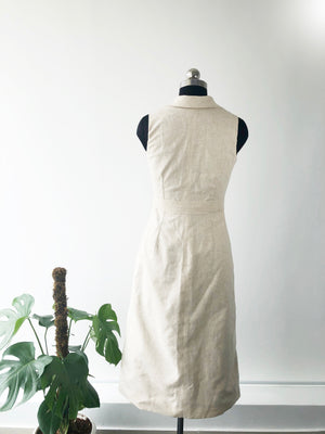 Linen Fitted Shirt Style Dress