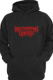 Black Hoodie With Demonic Logo Print