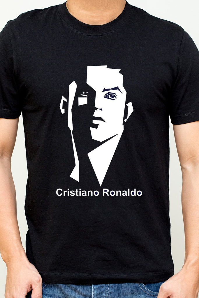 Cristiano Ronaldo - Premium Silhouette Profile Black Casual T-Shirt