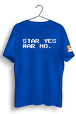 Star Yes War No Blue Graphic T-shirt
